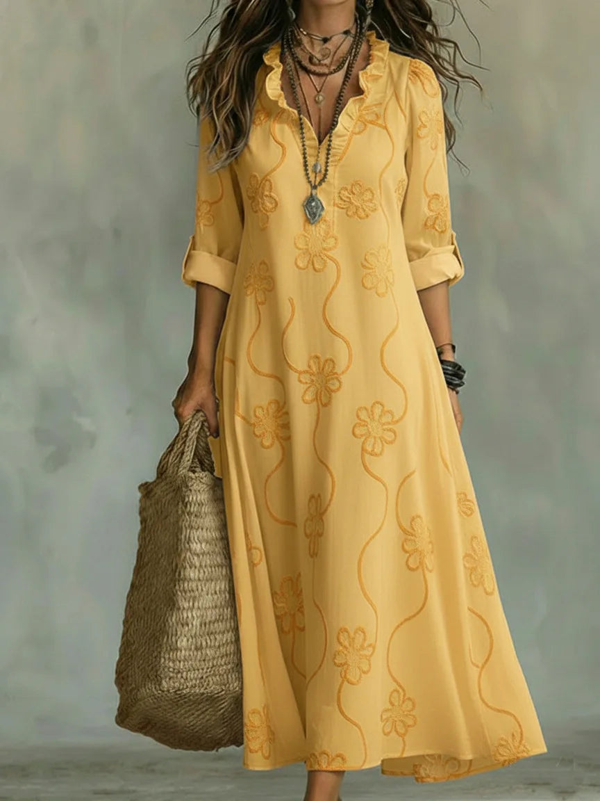 Vestido largo de verano con estampado floral Sienna