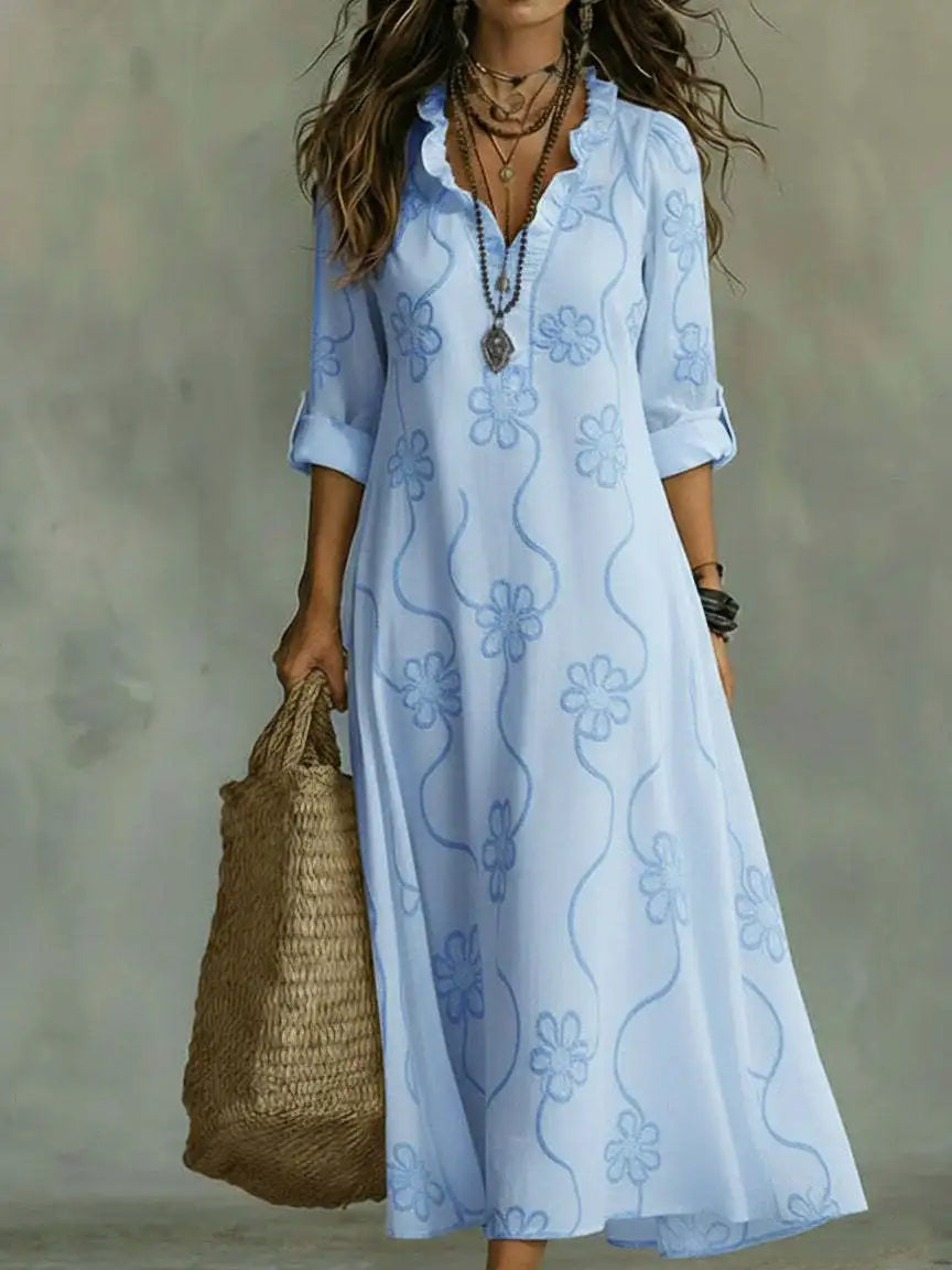 Vestido largo de verano con estampado floral Sienna