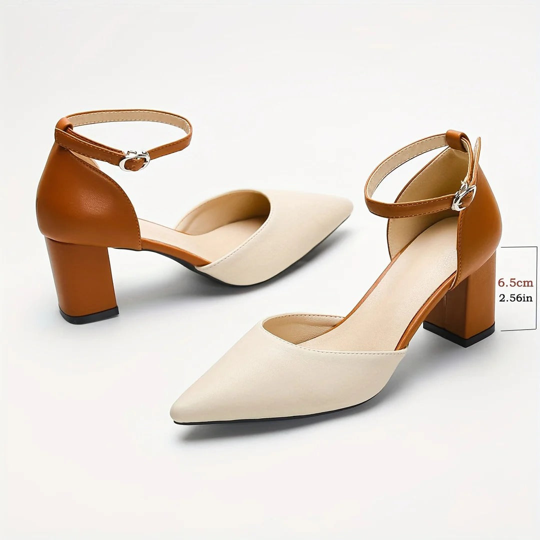 Lunéa | Zapatos de tacón con cierre de velcro bicolor