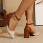 Lunéa | Zapatos de tacón con cierre de velcro bicolor