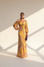 Noirel | Vestido largo de flores con escote pronunciado