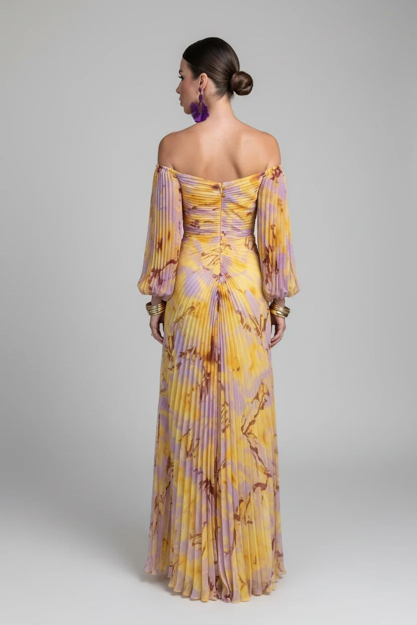Noirel | Vestido largo de flores con escote pronunciado