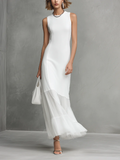 Noirel | Elegante vestido blanco sin mangas para mujer