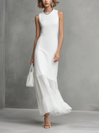 Noirel | Elegante vestido blanco sin mangas para mujer
