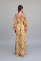 Noirel | Vestido largo de flores con escote pronunciado