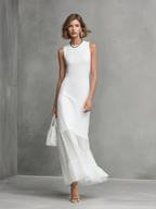 Noirel | Elegante vestido blanco sin mangas para mujer