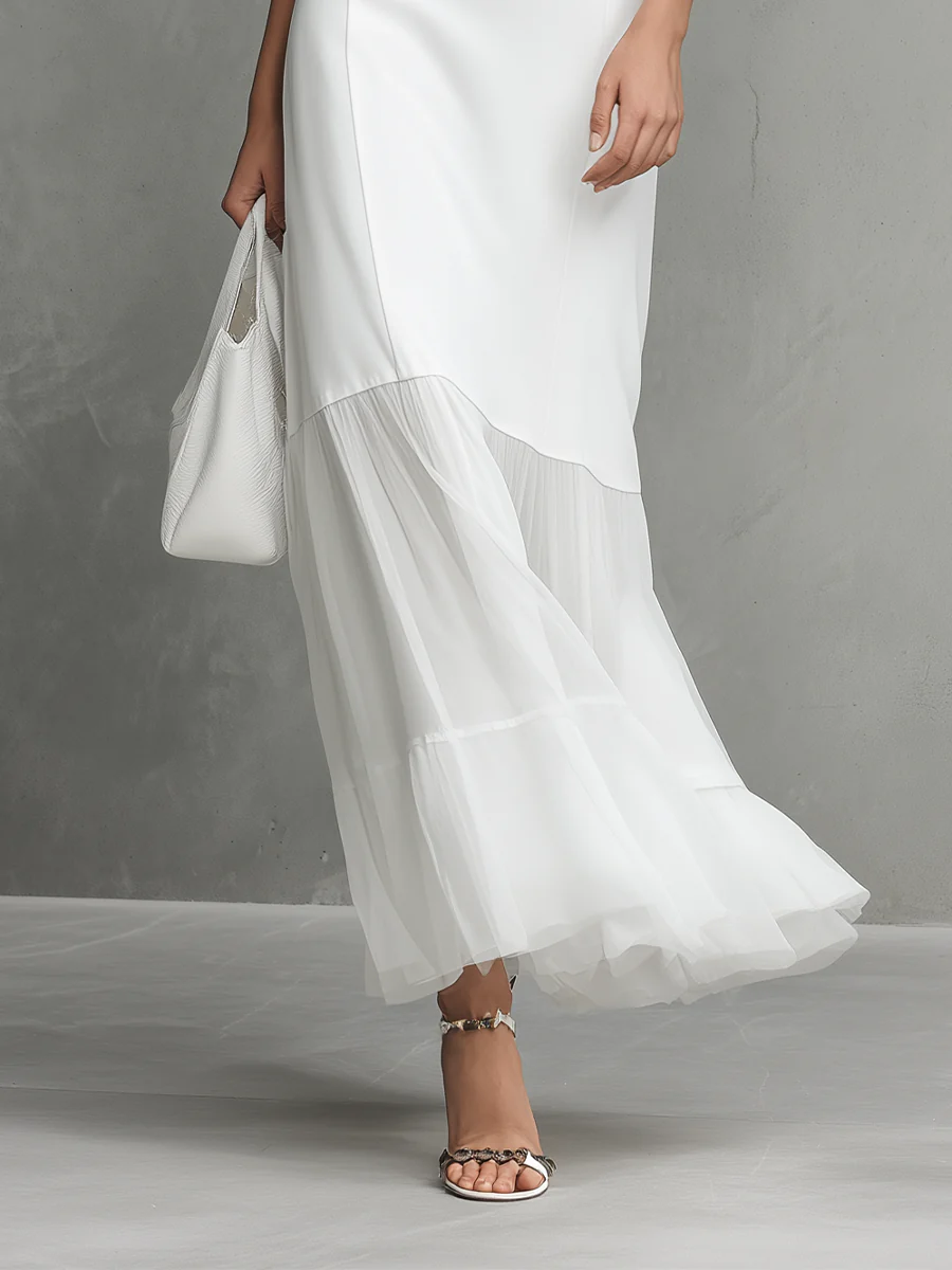 Noirel | Elegante vestido blanco sin mangas para mujer