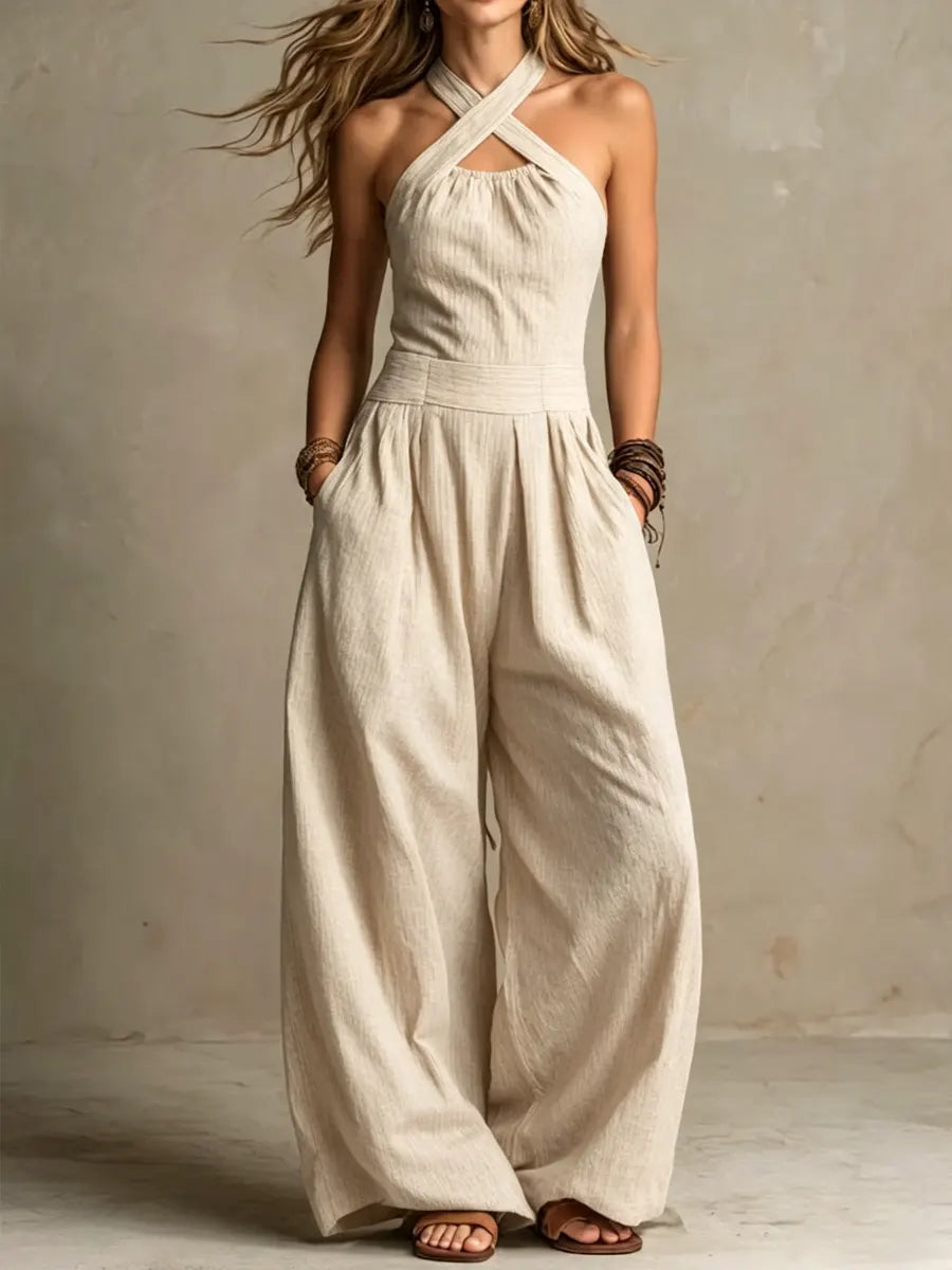Blanca | Mono con un elegante escote cruzado
